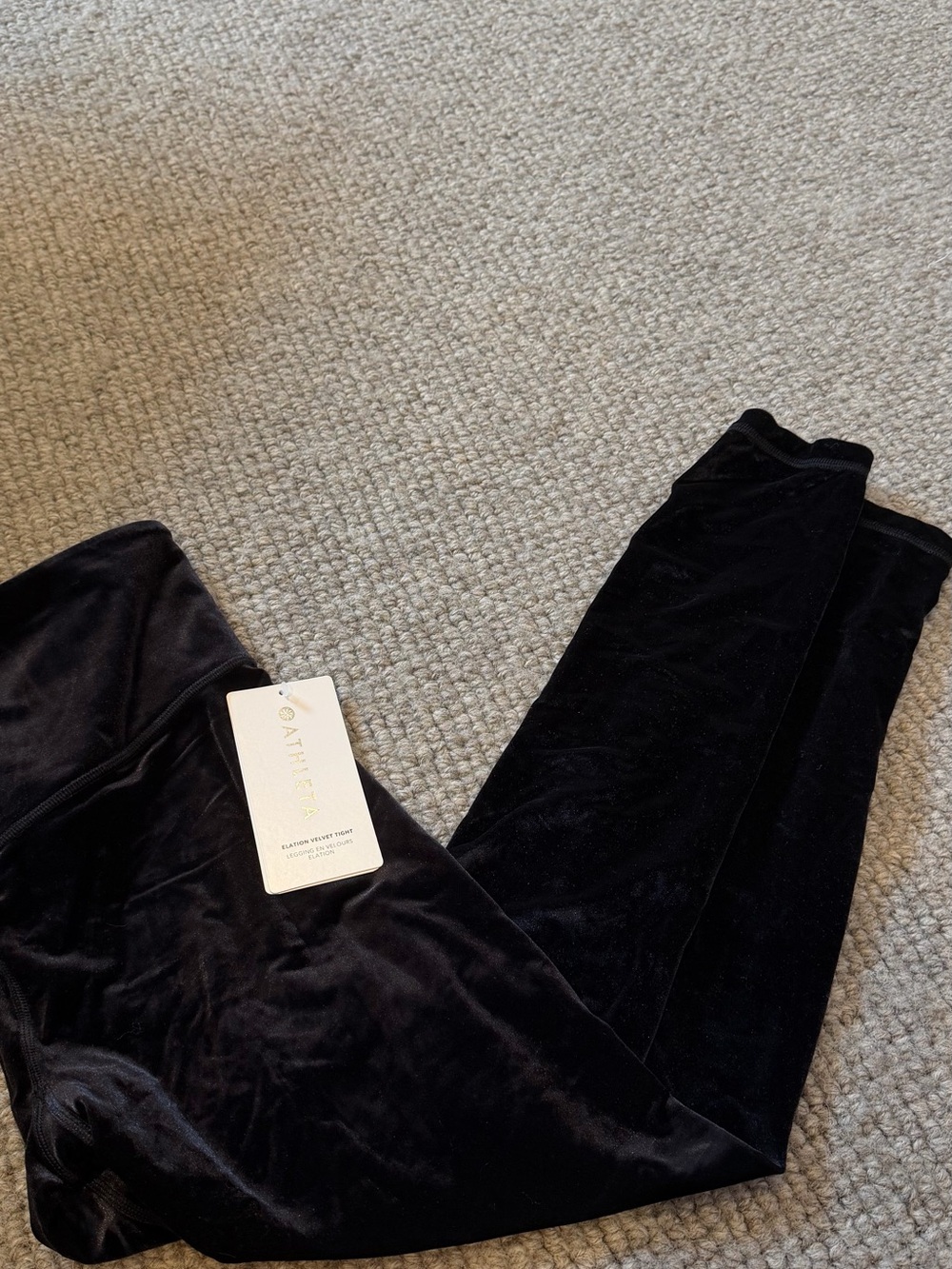 Athleta Women’s Black Velvet Leggings